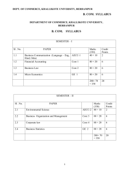 +3 Commerce Syllabus