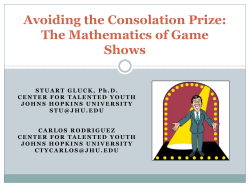 Avoiding the Consolation Prize: The Mathematics of Game Shows