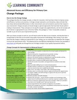 Advanced Access and Efficiency for Primary Care Change Package