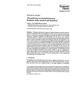 Theory - Experimental Economics Center