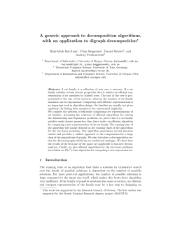 A generic approach to decomposition algorithms, with an