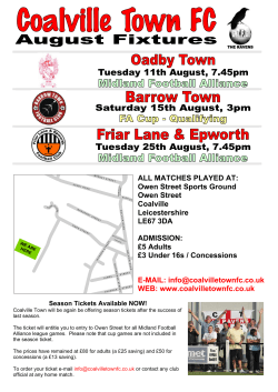 ALL MATCHES PLAYED AT: Owen Street Sports Ground Owen