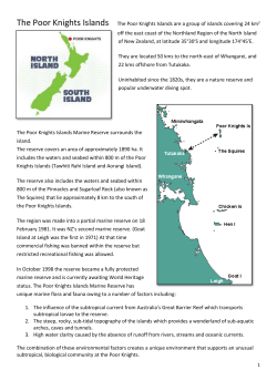 1998 the Poor Knights was granted full Marine Reserve status