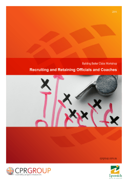 Recruiting and Retaining Officials and Coaches Workbook