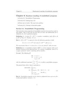 Chapter 6: Random rounding of semidefinite programs Section 6.1