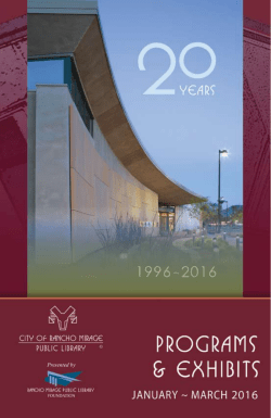 Presented by - Rancho Mirage Public Library