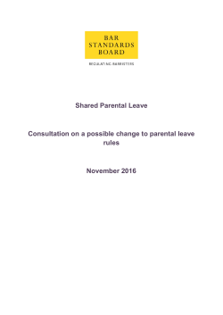Shared Parental Leave Consultation on a possible change to