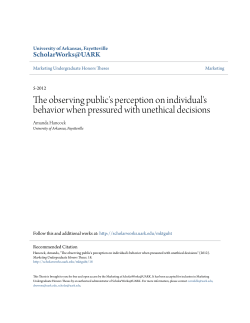 The observing public`s perception on individual`s behavior when