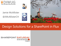 Jamie McAllister - Design Solutions for a SharePoint landscape in