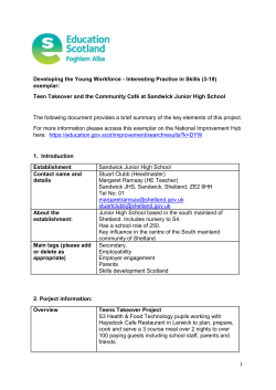 Teen Takeover and the Community Caf&eacute; at Sandwick Junior High