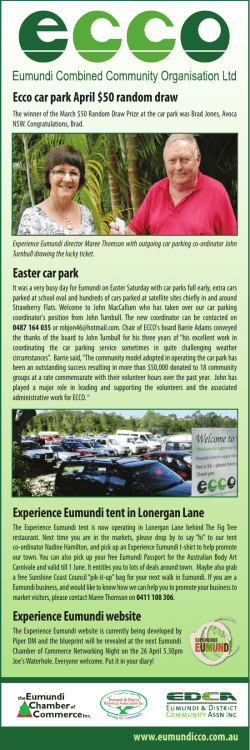 Ecco car park April $50 random draw Easter car park Experience