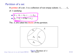 Partition of a set - Computer Science Intranet