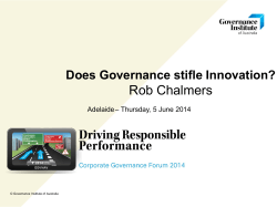 Does Governance stifle Innovation? - Governance Institute of Australia