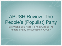 APUSH Review: The People*s (Populist) Party