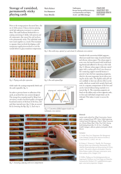 Storage of varnished, permanently sticky playing cards