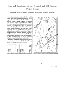Map and Coordinates of the Chemical and CO2 Stations Western