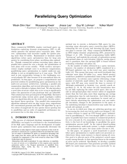 Parallelizing Query Optimization