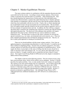 Chapter 5: Market Equilibrium Theories