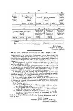 22 (1) Quantity of wheat received (okes) (2) Quantity produced