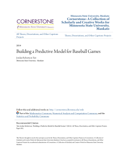 Building a Predictive Model for Baseball Games
