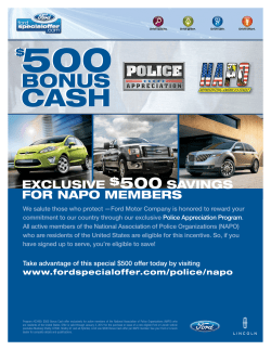 ExclusivE $500 savings for naPo MEMbErs
