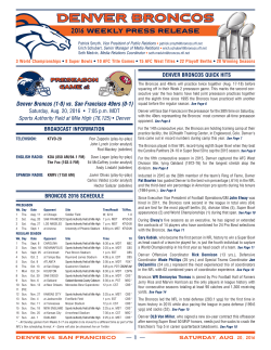 Game/Team Notes - Denver Broncos Media Room