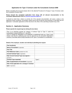 Application for Type C Contract under the Consultants