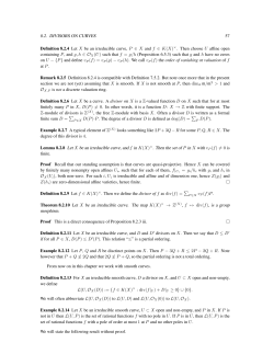 8.2. DIVISORS ON CURVES 57 Definition 8.2.4 Let X be an