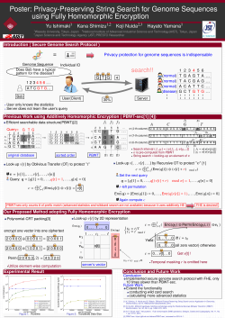 Poster: Privacy-Preserving String Search for Genome Sequences
