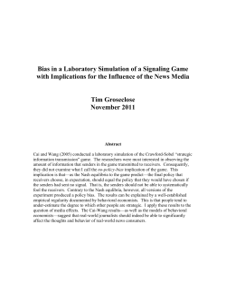 Bias in a Laboratory Simulation of a Signaling Game with