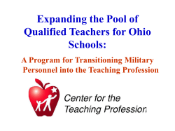 Expanding the Pool of Qualified Teachers for Ohio Schools: