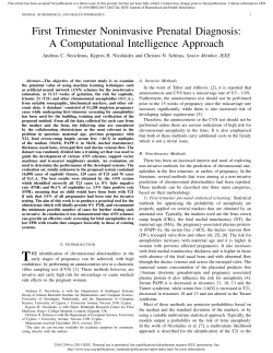 First Trimester Noninvasive Prenatal Diagnosis: A Computational