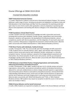 Course Offerings at CSSW 2015-2016