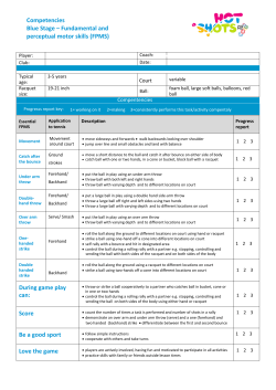 Competencies Blue Stage &ndash; Fundamental and perceptual motor skills