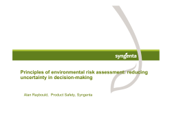 Principles of environmental risk assessment: reducing uncertainty in