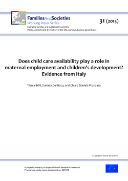 Does child care availability play a role in maternal employment and