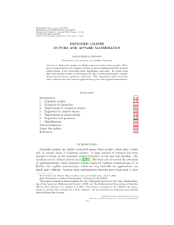 Expander graphs in pure and applied mathematics