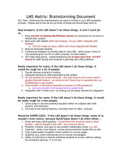 LMS Matrix: Brainstorming Document