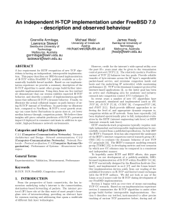 An independent H-TCP implementation under FreeBSD 7.0