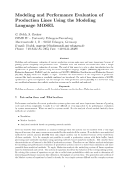 Modeling and Performance Evaluation of Production Lines Using