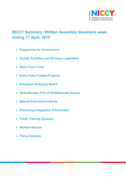 Early Years Fund - Northern Ireland Commissioner for Children and