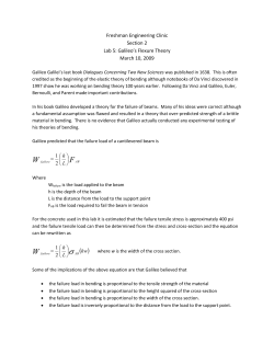 Freshman Engineering Clinic Section 2 Lab 5: Galileo`s Flexure