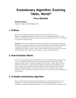 Evolutionary Algorithm: Evolving "Hello, World!"