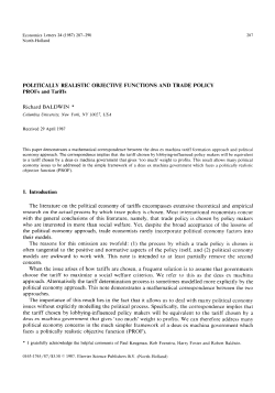 POLITICALLY REALISTIC OBJECTIVE FUNCTIONS AND TRADE