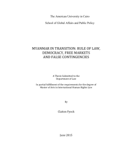 A. False Contingencies of Democratization in Myanmar