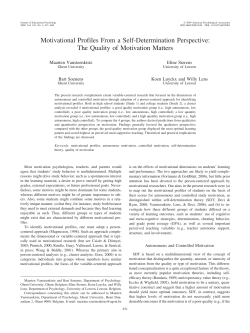 Motivational Profiles From a Self-Determination