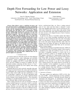 Depth First Forwarding for Low Power and Lossy