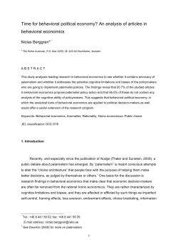 Time for behavioral political economy?