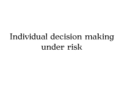 Individual decision making under risk