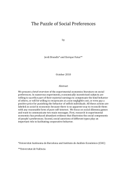 The Puzzle of Social Preferences